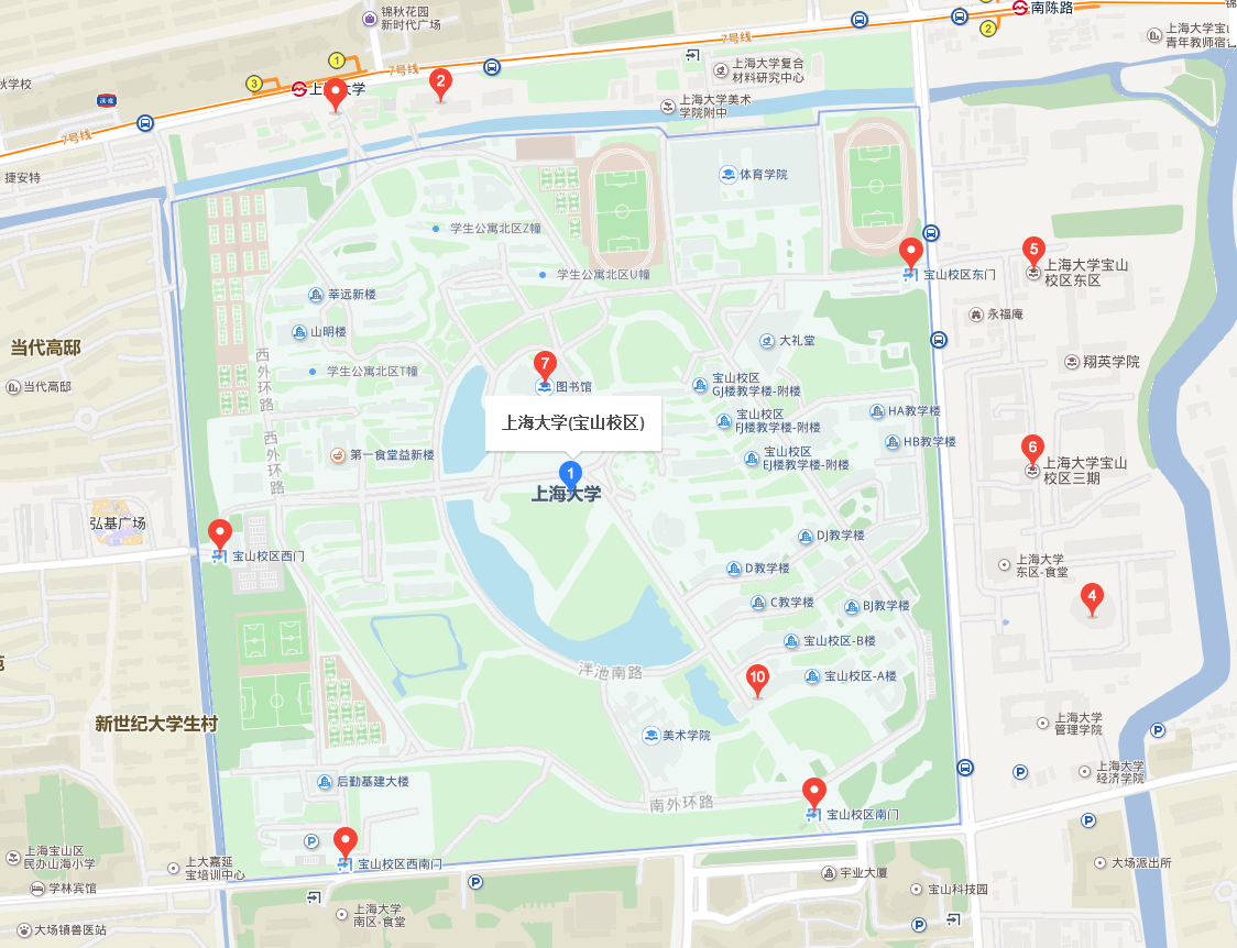 2018考研上海大学考场考试地点宝山校区三维地图