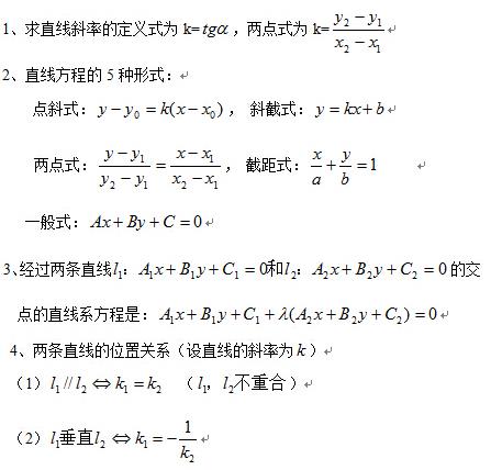 17考研联考初数知识点解析：平面解析几何