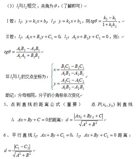 17考研联考初数知识点解析：平面解析几何