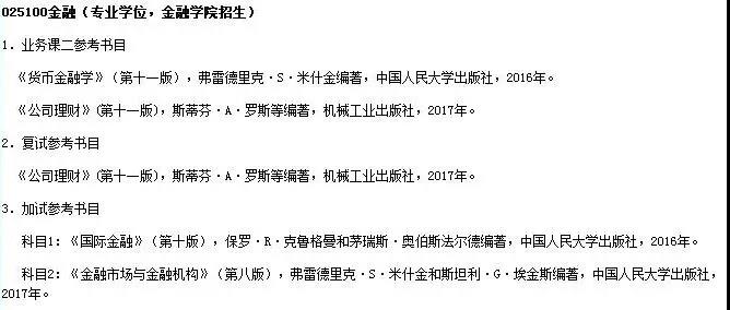 浙江财经大学的431金融专硕的专业课参考书书目变化