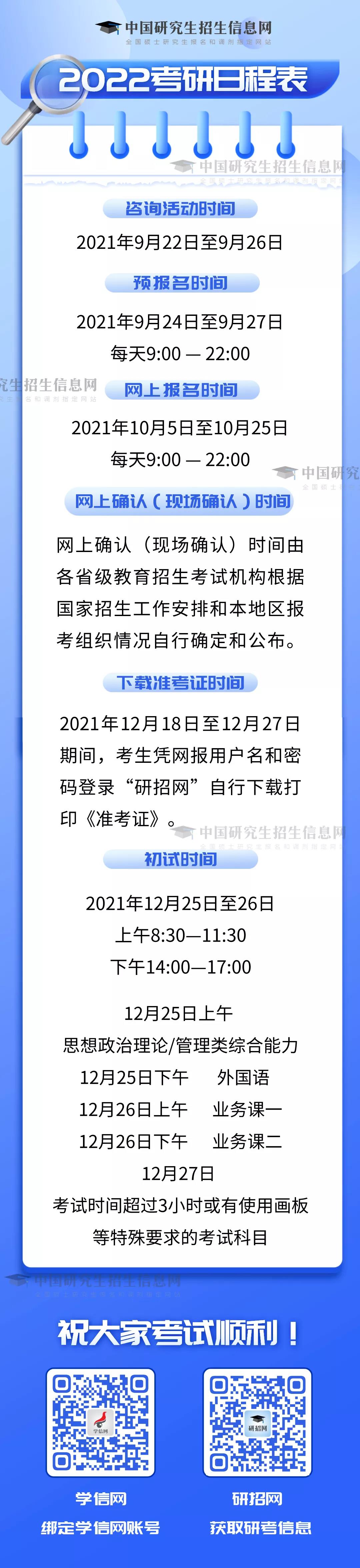 2022考研时间表 2022考研时间表